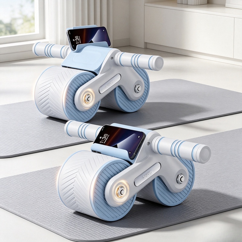 Ab Roller Wheel With Elbow Support - Автоматически возвращающийся двухколесный роллер для пресса