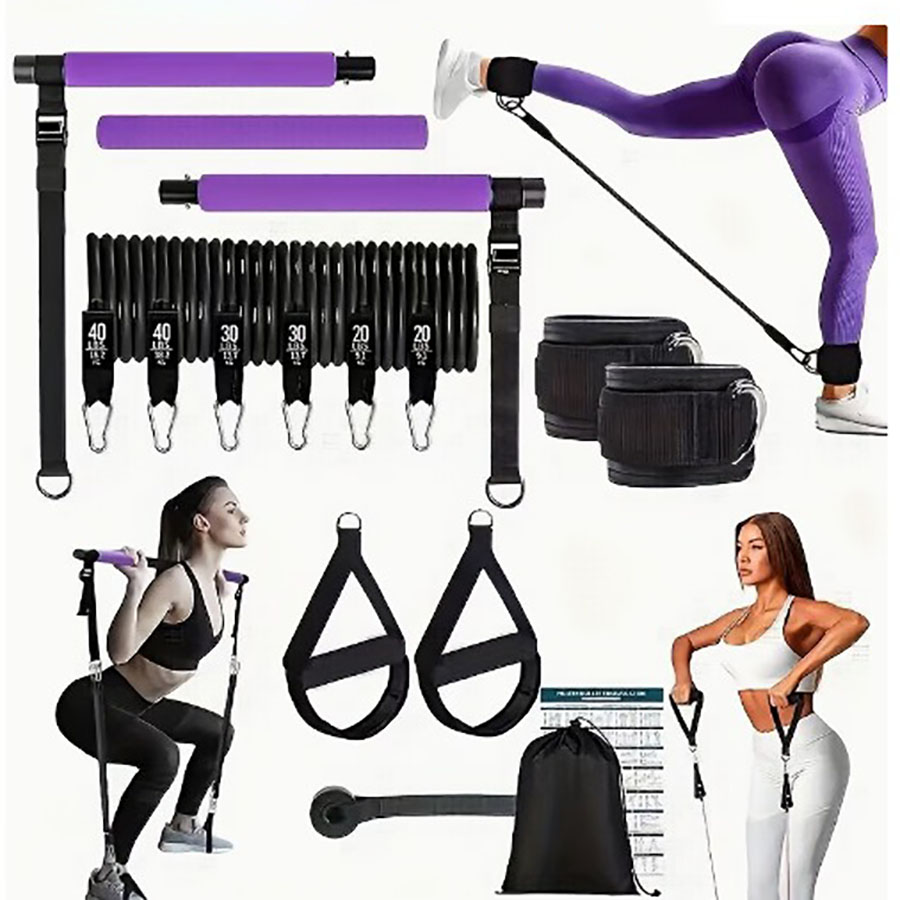 Pilates Bar Kit With Resistance Bands - Набор эспандеров с сопротивлением 180 фунтов