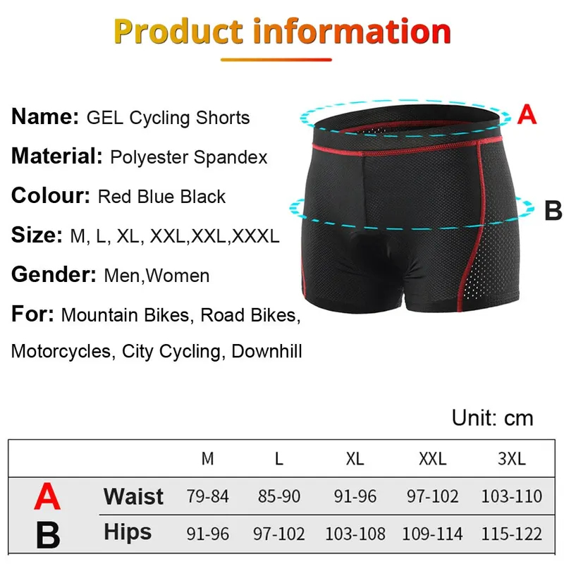 Мужские велосипедные шорты NEW – обзор и цена Padded Cycling Shorts 5D Gel