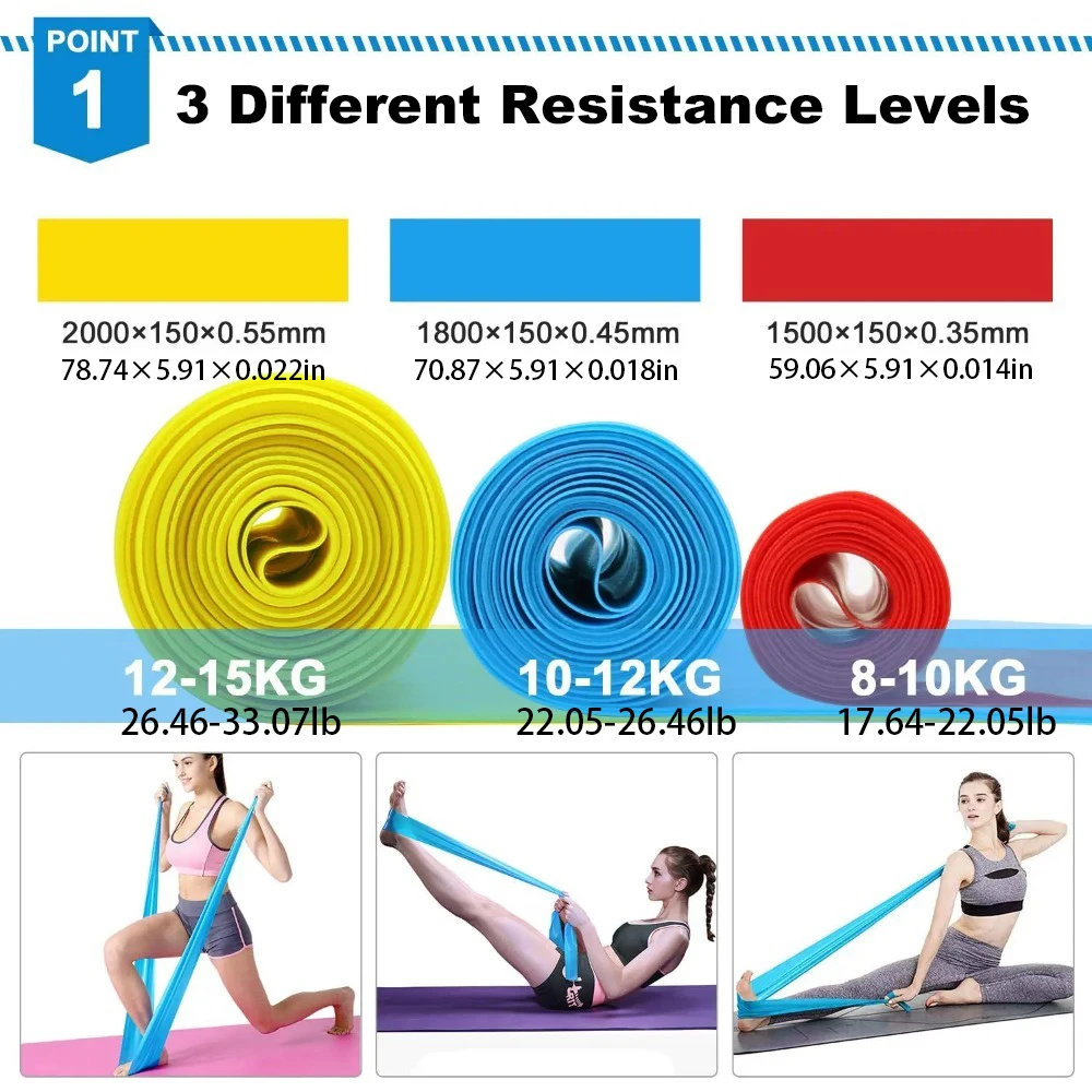 4 шт./компл. эластичные ленты  – обзор и цена Pilates Bar Kit With Resistance Bands